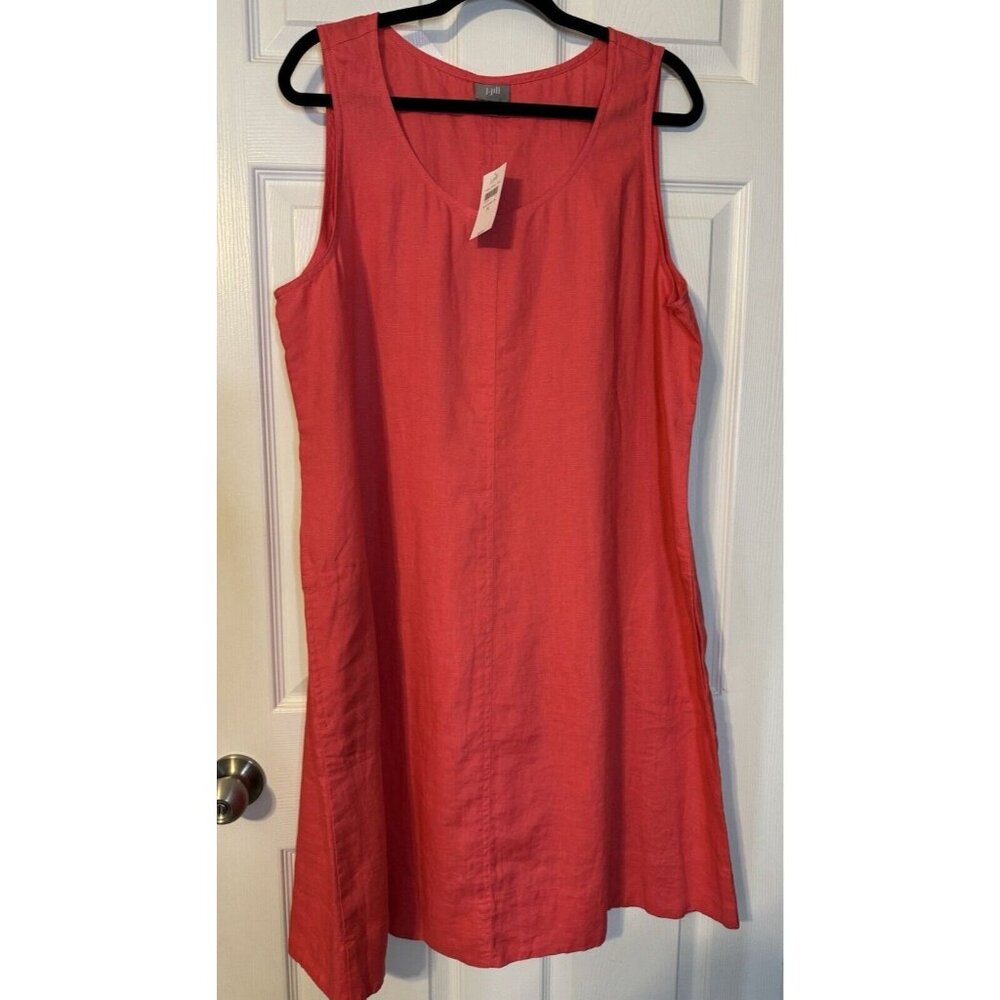 J Jill Linen A Line Shift Dress XL Extra Large Watermelon Pockets Washable NWT - Picture 12 of 12